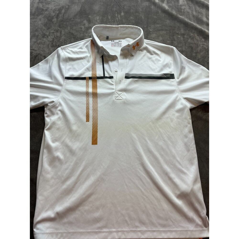 Under Armour Heatgear Polo Men Size L Loose Fit Short Sleeve‎ Polo Shirt
